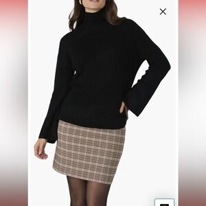 High Neck Bell Sleeve Sweater by French Connection. Black Small